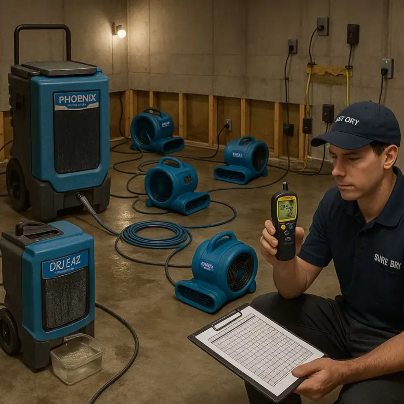 Structural Drying and Dehumidification process in Kenvil, NJ